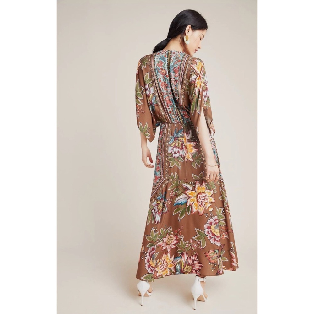FARM Rio Brown Floral V-Neck Maxi Dress - Picture 3 of 13